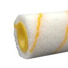 Rodillo de pintura decorativo poliacrílico, blanco liso del rodillo de pintura con la raya amarilla